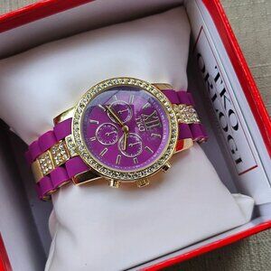 TKO ORLOGI Women Wristwatch Analog Quartz Purple/Gold Tone Watch W Box